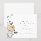 Papier Budget Rustique Bleu Jaune Fête des mariées Floral (Devant / Derrière)