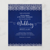 Papier BUDGET Rustique BLUE Blanche dentelle Mariage de f (Devant)