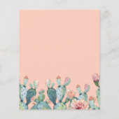 Papier Budget Rustique Blush Cactus Faire-part de mariage (Dos)