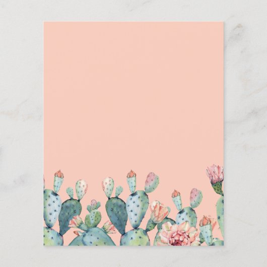 Papier Budget Rustique Blush Cactus Faire-part de mariage (Dos)