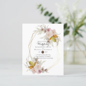 Papier Budget Rustique Blush rose Floral Mariage Invite (Debout devant)