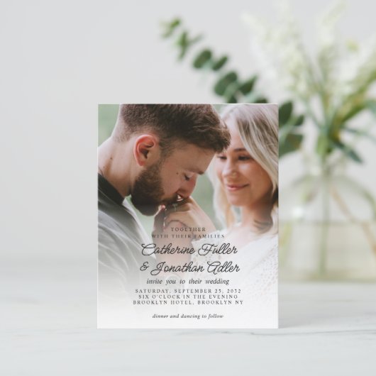 Papier Budget Rustique Boho Chic 2 Faire-part de mariage  (Debout devant)