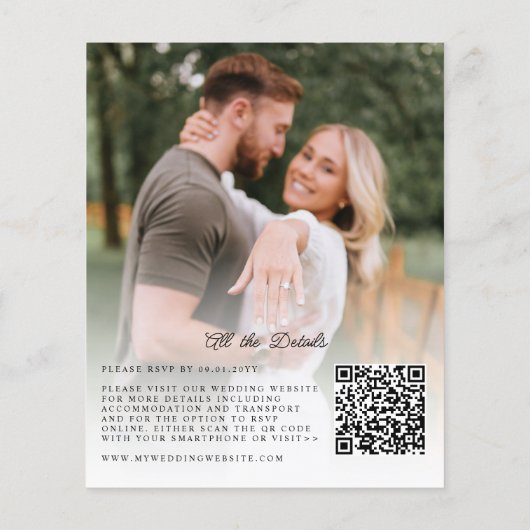 Papier Budget Rustique Boho Chic 2 Faire-part de mariage (Dos)