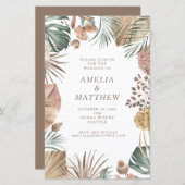Papier Budget Rustique Boho Green Mariage Invitation (Devant / Derrière)