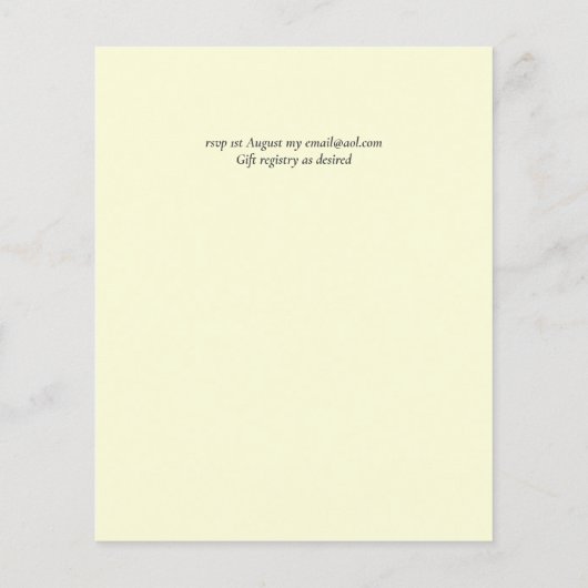 Papier BUDGET Rustique BOHO Tournesols Verdure Mariage (Dos)