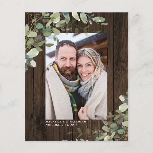 Papier Budget Rustique Bois Eucalyptus Photo Enregistrer  (Devant)