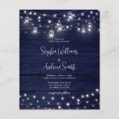 Papier Budget Rustique Bois Mason Faire-part de mariage j (Devant)