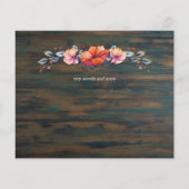 Papier Budget Rustique Bois Orange Mariage Invite (Dos)