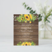 Papier Budget Rustique Bois Sunflower Lumières Mariage In (Debout devant)