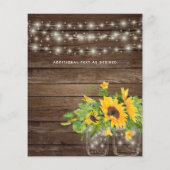 Papier Budget Rustique Bois Sunflower Lumières Mariage In (Dos)