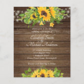 Papier Budget Rustique Bois Sunflower Lumières Mariage In (Devant)