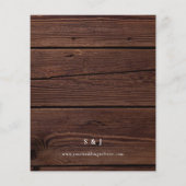 Papier Budget Rustique Bois vert Faire-part de mariage (Dos)