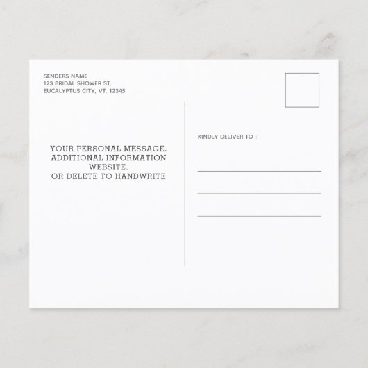 Papier Budget Rustique Bois vert Invitation nuptiale (Dos)