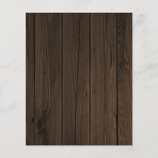 Papier Budget Rustique Bois Vert Mariage Économisez la Da (Dos)