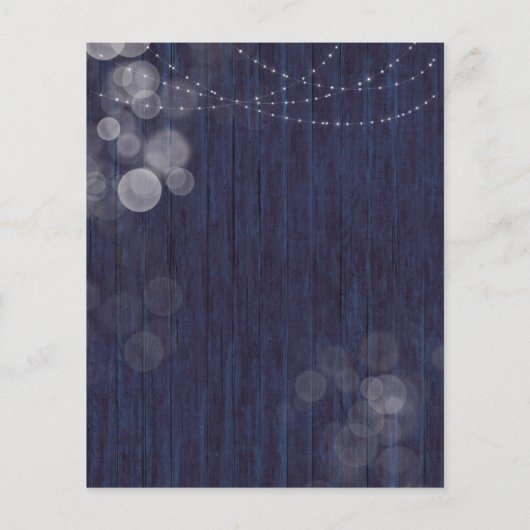Papier BUDGET Rustique Bokeh Lumières Faire-part de maria (Dos)