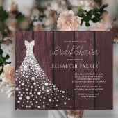 Papier Budget rustique bordeaux invitation à la douche nu