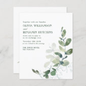 Papier Budget Rustique Botanique Eucalyptus Mariage Invit (Devant / Derrière)
