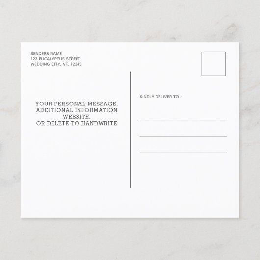 Papier Budget Rustique Botanique Eucalyptus Mariage Invit (Dos)