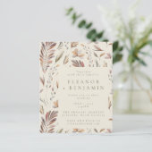 Papier Budget Rustique Botanique Terre Tones Mariage Invi (Debout devant)