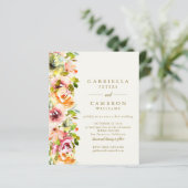 Papier Budget Rustique Bourgogne Gold Floral Wedding Invi (Debout devant)