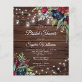 Papier Budget Rustique Bourgogne nuptiale Invitation de d (Devant)