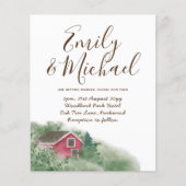 Papier Budget Rustique Cabine dans Woods Mariage Invitati (Devant)