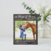 Papier Budget Rustique Campagne Photo Cheval Faire-Part d (Debout devant)