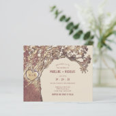 Papier BUDGET Rustique Carved Heart Faire-part de mariage (Debout devant)