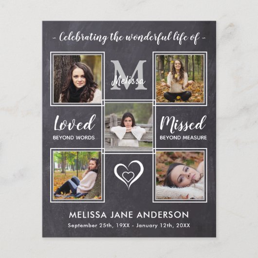 Papier Budget Rustique Célébration De La Vie Mémorial Pho (Devant)