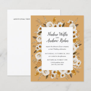 Papier Budget rustique Chamomile Mimosa cadre Mariage