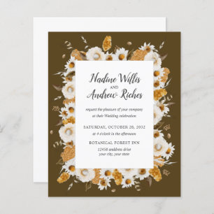 Papier Budget rustique Chamomile Mimosa cadre Mariage