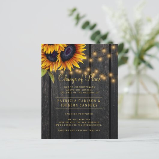 Papier Budget rustique changement de plan faire-part (Debout devant)