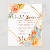 Papier Budget Rustique Citrouille nuptiale Invitation à l (Devant)