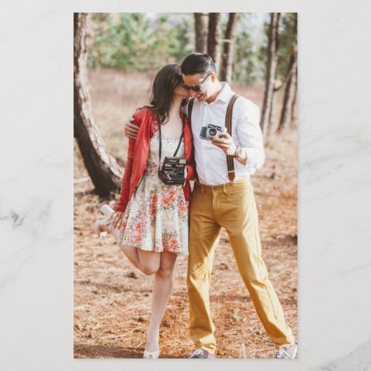 Papier BUDGET Rustique Coeur PHOTO Faire-Part de Mariage (Dos)