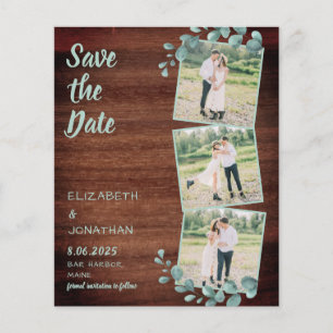 Papier Budget Rustique Collage de Photos de Feuillage Éco