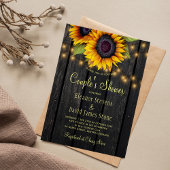Papier Budget rustique couples à fleurs douche invitation