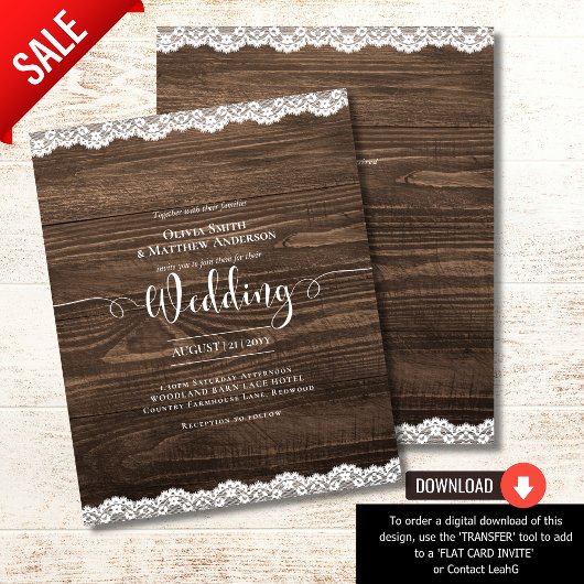 Papier BUDGET Rustique dentelle grange Mariage campagnard