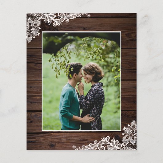 Papier Budget Rustique Éclairage de script et Mariage pho (Dos)