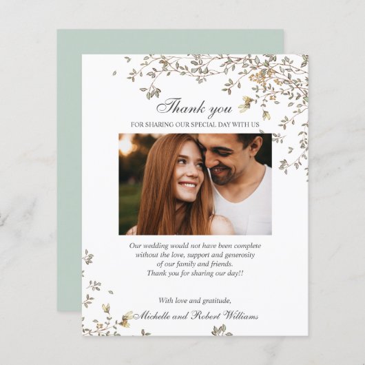 Papier BUDGET RUSTIQUE Été Printemps MERCI photo (Devant / Derrière)