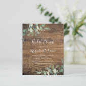Papier BUDGET Rustique Eucalyptus Bridal Brunch Invitatio (Debout devant)