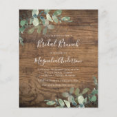 Papier BUDGET Rustique Eucalyptus Bridal Brunch Invitatio (Devant)