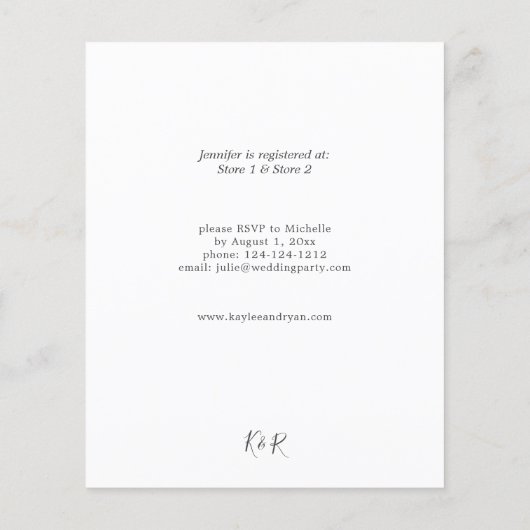 Papier Budget Rustique Eucalyptus & Fête des mariées Or (Dos)