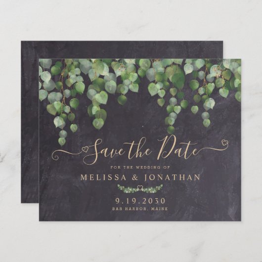 Papier Budget Rustique Eucalyptus Mariage Enregistrer La  (Devant / Derrière)