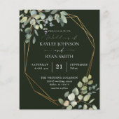 Papier Budget Rustique Eucalyptus & Mariage Or - Vert (Devant)