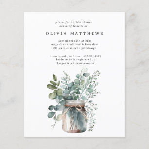 Papier Budget Rustique Eucalyptus nuptiale de douche Invi