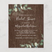 Papier BUDGET Rustique Eucalyptus nuptiale invitation à l (Devant)