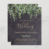 Papier Budget Rustique Eucalyptus QR Code Mariage Invitat (Devant / Derrière)