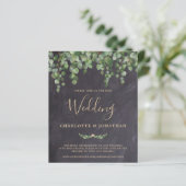 Papier Budget Rustique Eucalyptus QR Code Mariage Invitat (Debout devant)