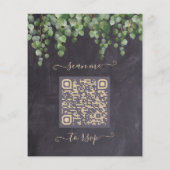 Papier Budget Rustique Eucalyptus QR Code Mariage Invitat (Dos)
