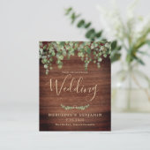 Papier Budget Rustique Eucalyptus QR Code Mariage Invitat (Debout devant)